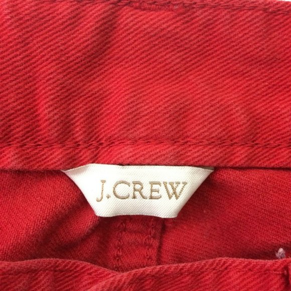 J. Crew Women Jeans Sz 25 Toothpick Ankle Red Orange Denim Skinny Stretch 28x27" - Picture 5 of 8